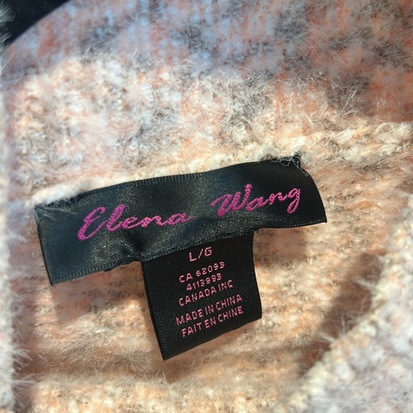 Elena Wang Soft Pastel Pink Mock Neck Sweater Size L - Picture 13 of 16